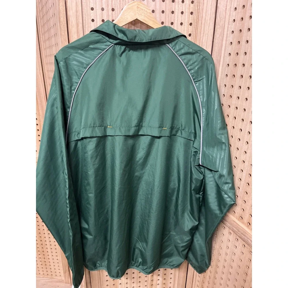 NFL Green Bay Packers Windbreaker Mens Large Green‎ Quarter Zip Pullover Jacket